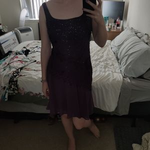 Purple evening dress